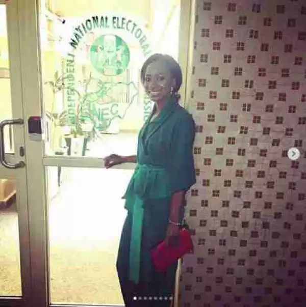 BBNaija: Ex-BBNaija Housemate, Anto Visits INEC Office (Photos)